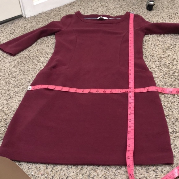 Boden Ottoman Dress Size 4 Muted Red Ribbed Sheath - Picture 9 of 10